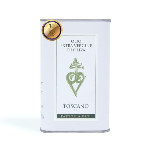 Fattoria Bini Tuscany Extra Virgin Olive Oil from Italy – 2025 Gold Award Winner, 900+ mg/kg Polyphenol-Rich Cold-Pressed evoo – No pesticides