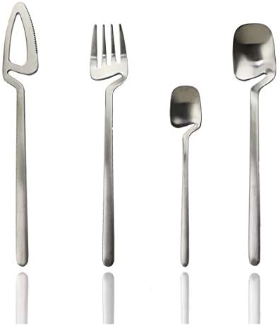 JASHII Hangable Silverware Set, Matte Rainbow Flatware Cutlery Set Service for 2
