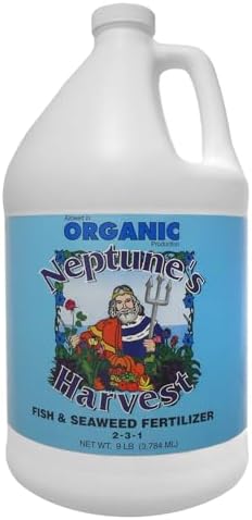Neptune's Harvest Fish & Seaweed Liquid Fertilizer (2-3-1) - 1 Gallon Bottle - Plant Food for Garden - Indoor & Outdoor Organic Plant Fertilizer for Vegetables, Flowers, Fruit, and Lawns