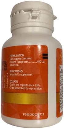 400 IU Vitamin E d-Alpha Tocopherol (30caps)