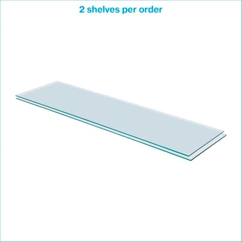 Tempered Glass Shelf - Set of 2, 10" x 36" x 3/16" - Stylish & Sturdy Floating Shelves