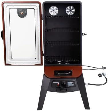 Pit Boss 3-Series Gas Vertical Smoker, Red Hammertone - 10773