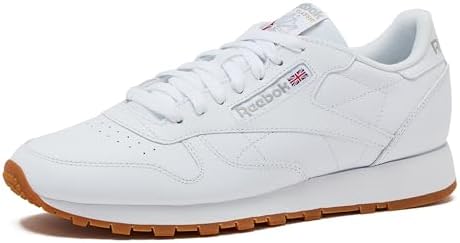 Reebok Classic Leather Sneakers for Men, Casual Tennis Mens Shoes, Footwear White/Pure Grey3/Reebok Gum3, 10