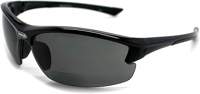 Renegade Patented Bifocal Polarized Reader Half Rim Men's Fishing Sunglasses 100% UV Protection with Microfiber Bag