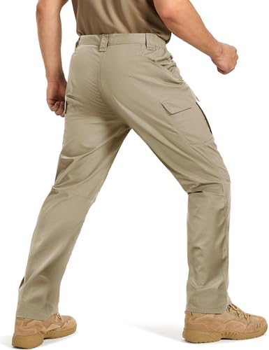 TACVASEN Men's Tactical Pants Waterproof Hiking Work Pants for Men Construction Stretch Cargo Trousers 9 Pockets