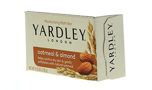 Yardley Oatmeal and Almond Bar Soap, 4.25 Ounce, Set of 3