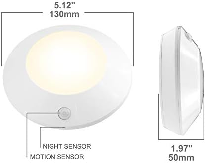 HONWELL Motion Sensor Light Indoor Ceiling Light Cordless Motion Sensor Light Battery Powered LED Warm White Light for Closet Cabinet Kitchen