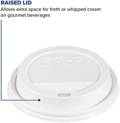 SOLO TLP316-0007 White Traveler Lid for SSP and Bare Paper Hot Cup - 2 Packs of 100 (200 Lids Total)