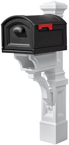 Step2 Atherton Mail Post, Mailbox Not Included, Weather Resistant, Large Outdoor Mailbox Post, Made of Durable Plastic, Easy to Install, Classic White