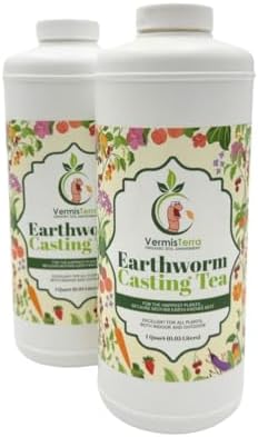 Worm Tea for Gardening - 32oz Quart - Organic Earthworm Soil Enhancer - Vermicompost with Kelp - Increase Yields, Boost Growth, Reduce Stress- Vegetables, Flowers, Fruit Trees - Plant Probiotic