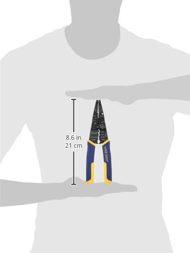 IRWIN Vise-Grip Wire Stripper, 8 Inch, Cuts 10-22 AWG, Plier Style Nose, ProTouch for Comfort, Blue (2078309)