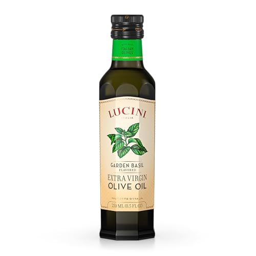 Lucini Italia Delicate Lemon Extra Virgin Olive Oil - EVOO Infused with Fresh Lemon - Olive Oil for Marinade, Grilling, Roasting, Baking - Non-GMO Verified, Whole30 Approved, Kosher, 250mL