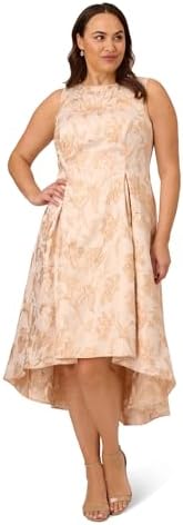 Adrianna Papell Women's Plus-Size Beaded Illusion Gown