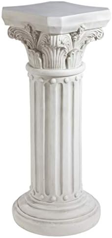 Design Toscano EU2866 Rose Garland Indoor/Outdoor Pedestal Plant Stand, 11 Inches Wide, 34 Inches Tall, Handcast Polyresin, Antique Stone Finish