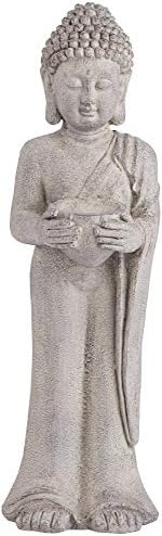 John Timberland Standing Buddha 32" High Gray Indoor-Outdoor Statue | Sculpture Zen Asian Japanese Garden Decor Front Porch Patio Yard Outside Home
