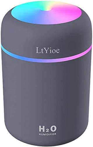 LtYioe Colorful Cool Mini Humidifier, USB Personal Desktop Humidifier for Car, Office Room, Bedroom, etc. Auto Shut-Off, 2 Mist Modes