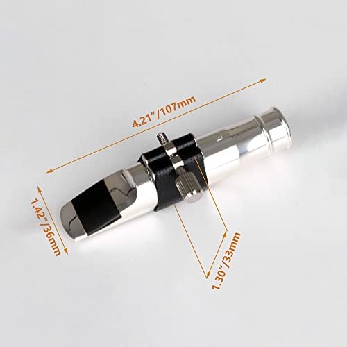 Yibuy Jazz Tenor Saxophone Mouthpiece Set Silver 6# Saxophone Replacement Parts