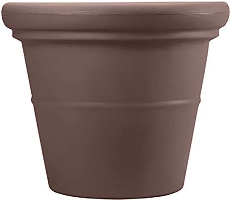 The HC Companies Terrazzo Large Round Plastic Plant Pot w/Rolled Rim - Lightweight & UV Resistant Gardening Pot for Herbs & More - Outdoor & Indoor Plant Pots w/Drainage (17” Black)