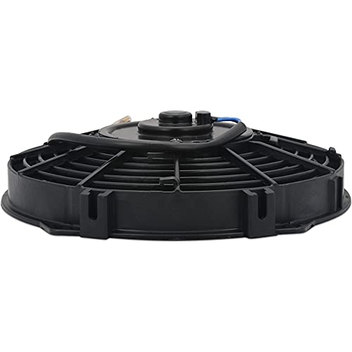 Universal 2-Holt Pattern 12-Volt Electric Radiator Cooling Fan Motor High Power CFM Performance Upgrade for Cars and Trucks (90-Watt)