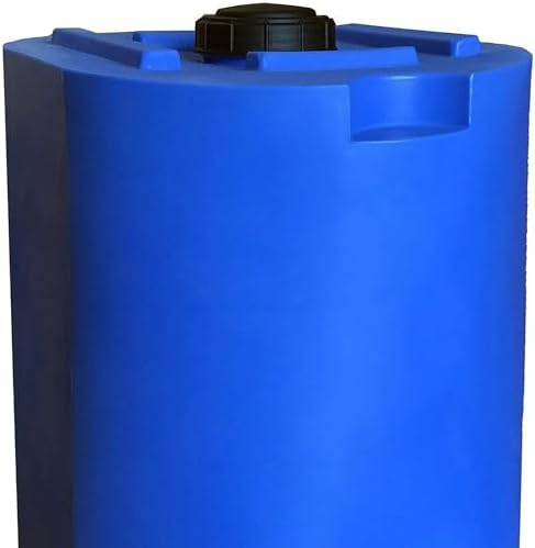WaterPrepared 55 Gallon Unique Stackable Utility Water Tank, Blue | Emergency Water Storage Tank with Large Cap and Spigot for Easy Filling