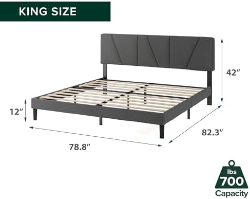 Zinus Maya Platform Bed Frame, Four Underbed Storage Drawers, Full | Secure Locking Drawers, Modern Upholstered Look, Minimalist Design, Straightforward Assembly, No Box Spring Needed