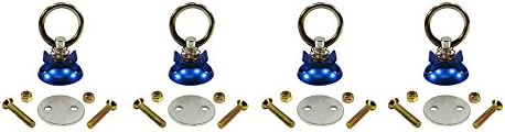 Pit Posse Aluminum L Track Anchor Tie Down Rings (4 Pack) S Track Quick Disconnect System - Enclosed Cargo Trailer, Utility, Flatbed, Truck, SUV, RV, Cargo, Hauling - 4000lb Pull Capacity (Red)