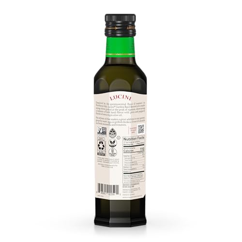 Lucini Italia Delicate Lemon Extra Virgin Olive Oil - EVOO Infused with Fresh Lemon - Olive Oil for Marinade, Grilling, Roasting, Baking - Non-GMO Verified, Whole30 Approved, Kosher, 250mL