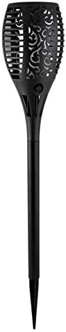 Dependable Industries inc. Essentials Solar LED Flickering Torch Light - Waterproof Garden Path Lamp, 22.75" Automatic On/Off, Long-Lasting