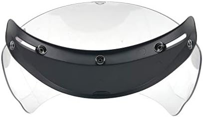 WANCAR Standard 3-Snap Button Universal Visor for Open Face Motorcycle Helmet Wind Shield Flip Up Down(Clear)