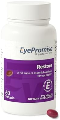 EyePromise Restore Aging Eye Health Supplements, 60 Softgels | Omega 3 Supplement for Aging Eyes with Lutein and Zeaxanthin, Fish Oil, EPA, DHA & Eye Vitamins (Packaging May Vary)
