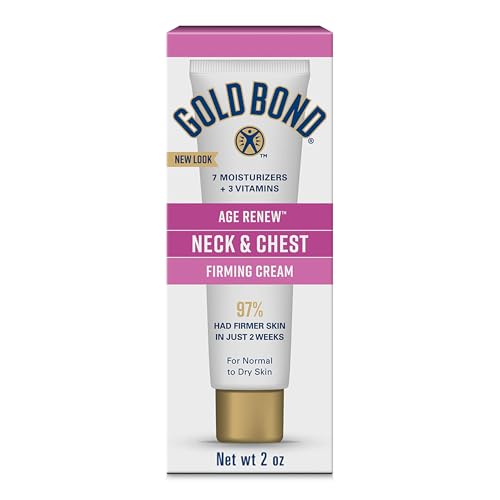 Gold Bond Age Renew Neck & Chest Firming Age Renew Cream, 2 oz | Firmer-looking skin, hyaluronic acid neck firming cream, improves elasticity and texture, dermatologist and clinically tested