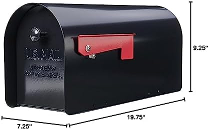 Gibraltar Mailboxes Tuff Body Large Capacity Galvanized Steel Black, Post-Mount Mailbox, TB1B0000
