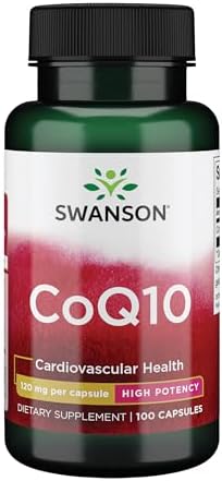 Swanson CoQ10 Helps Promote Heart Health (100 Capsules, 120mg Each) | Energy Support, and Aids Overall Cardiovascular System Health, Helps Maintain Coenzyme Q10 Supplement