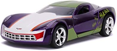 Jada Toys DC Comics 1:32 The Joker's 2009 Chevy Corvette Stingray Die-cast Car, Toys for Kids and Adults
