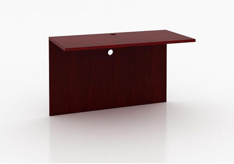 Boss Office Products Belarus Executive U-Shape Curved Bow Desk with Hutch and File Storage Pedestal, 71", Mahogany
