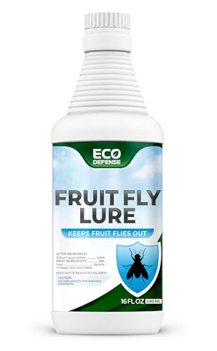 Eco Defense Fruit Fly Killer - Natural Fruit Fly Trap & Drain Fly Killer Treatment for Indoor Fly Control in Kitchen, Restaurants, and More, 16 Oz