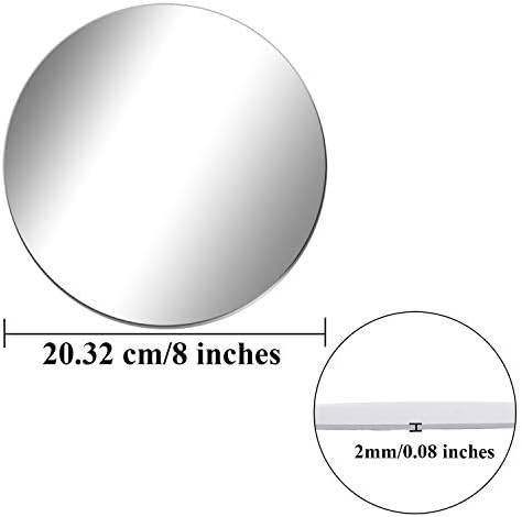 Aneco Acrylic Round Mirrors Non Glass Round Mirror Plate Self Adhesive Mirror Stickers for Home Wall Decor or Wedding Table Centerpiece