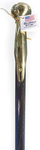 Walking Cane Texas Style Walking Stick Made of Mahogany Stained Tennessee Hardwood and Topped with a Brass Hame Handle from a Real Horse Collar Harness. Made in Texas by Real Texans.
