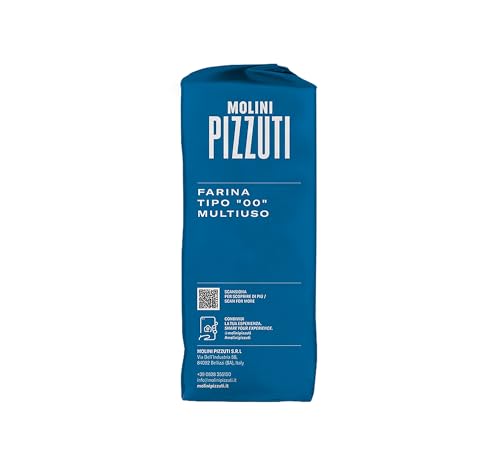 Molini Pizzuti Italian Tipo “00” Soft Wheat Flour – Ultra-Fine – All Natural for Pizza, Bread, Pasta, and Baking, 1 kg (2.2 lbs)