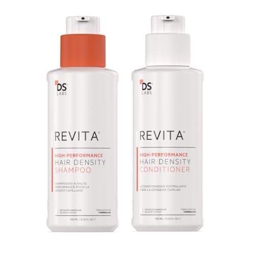 DS Labs Revita Hair Density Shampoo & Conditioner for Thinning Hair, 205 mL | Complete hair care routine powered by peptides, turmeric, caffeine & ginseng for healthier-looking, fuller-looking hair.