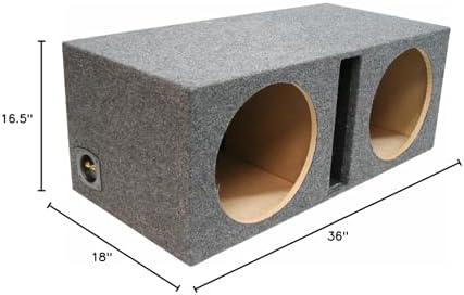 American Sound Connection Bundle with Kicker 15" Subwoofer Comp C15 2 Ohm and Dual Sub Box Universal Vented Port Enclosure