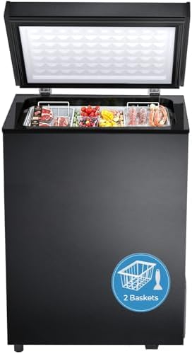 Kismile 7.0 Cubic Feet Chest Freezer, Deep Freezer for Home, Black