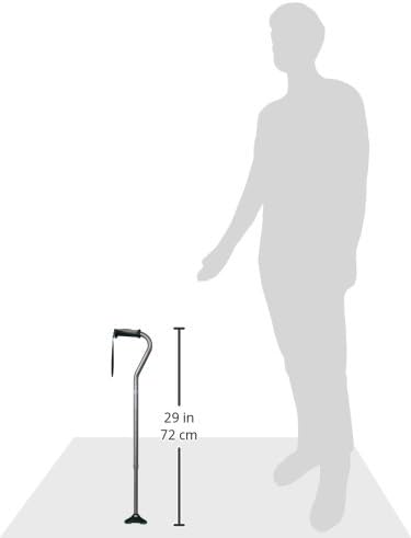 Hugo Mobility Adjustable Offset Quadpod Cane with Stable Tip, Smoke | Offset Quadpod Cane Features an Ultra Stable Tip for Confident, Everyday Walking Support and Balance