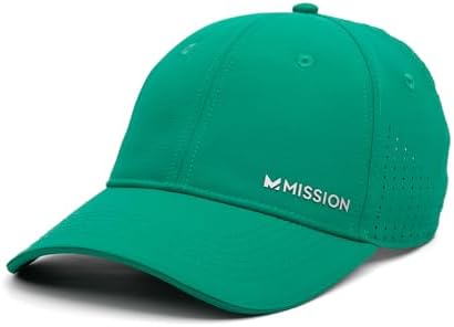 MISSION Cooling Vented Performance Hat Unisex Cap for Workouts, Golf & Running, Sweat & Water Activated Technology