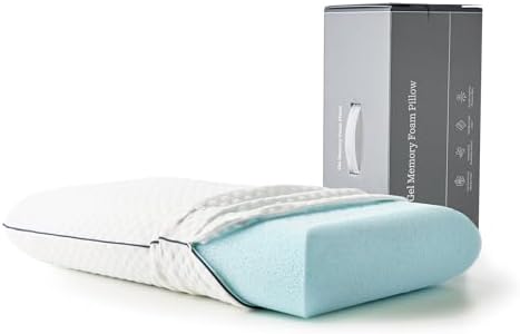 Weekender Cooling Gel Memory Foam Pillow for Sleeping – Standard Size, Ventilated Cooling Pillow for Side & Back Sleepers, Neck & Shoulder Support, Medium Firm, Washable Cover