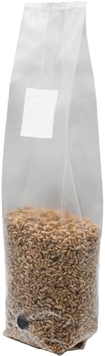 2 Pound Bag of Sterilized Rye Berries Mushroom Substrate with Self Healing Injector Port