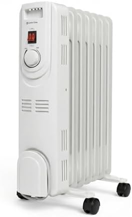 Comfort Zone Electric Oil-Filled Radiant Radiator Space Heater, Never Refill, Adjustable Thermostat, Tip-Over Switch & Overheat Protection System