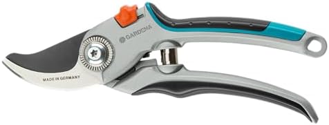 GARDENA (8906) Adjustable Bypass Garden Pruning Shears for Trees, Roses, and Flowers up to 1". Heavy Duty Professional Scissors with Steel Cutting Blades, Sharp Trimming Pruners. Made in Germany