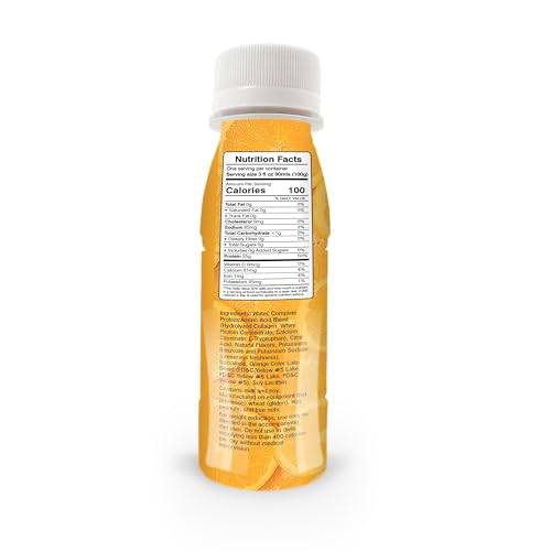 BariatricPal Ready-To-Drink 25g Whey Protein & Collagen Power Shots - Tropical Orange (6 Bottles)