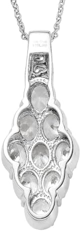 Cubic Zirconia Pendant Necklace in Stainless Steel 20 Inches